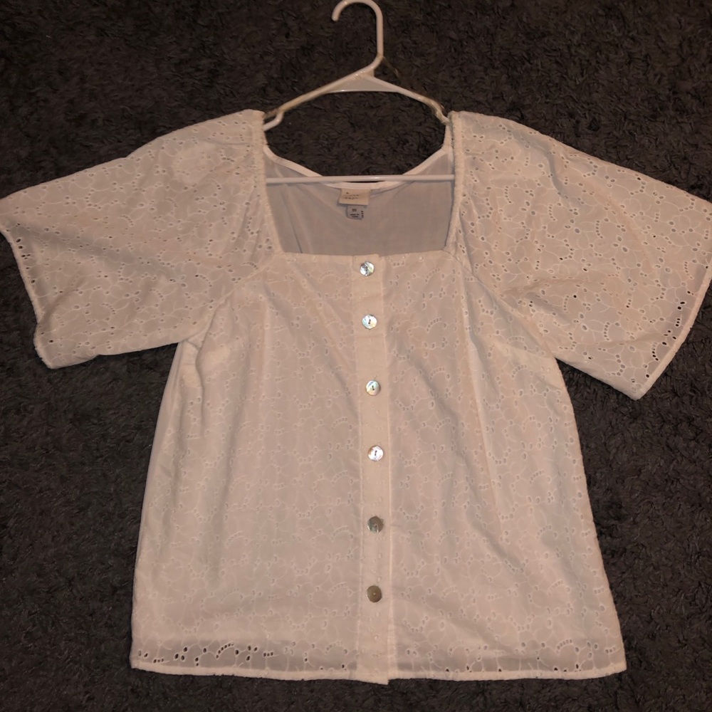 A New Day, XS, Cottage Core, white lacy top